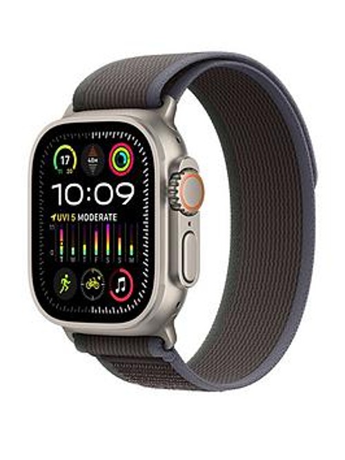 Apple Watch Ultra 2 (Gps + Cellular), 49Mm Titanium Case With Blue/Black Trail Loop