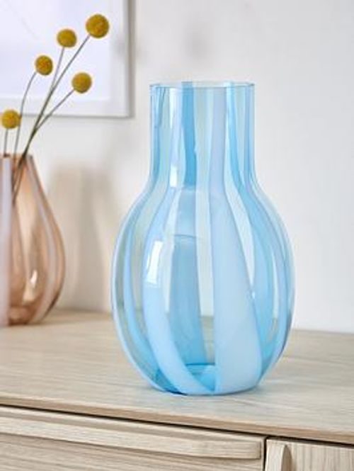 Very Home Blue Stipe Vase 37Cm