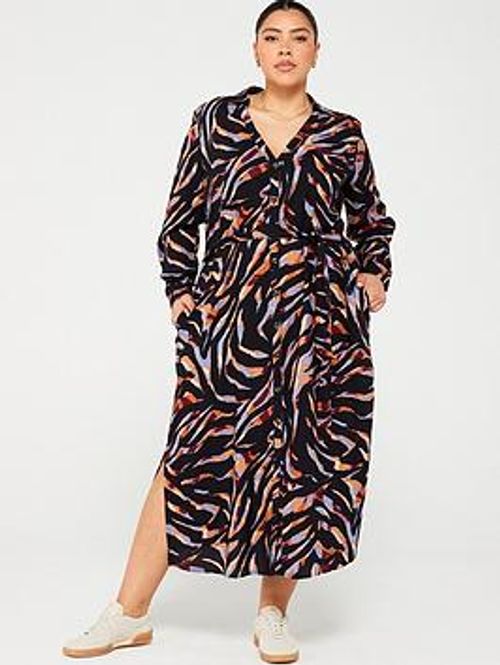 V By Very Curve Printed Midi...