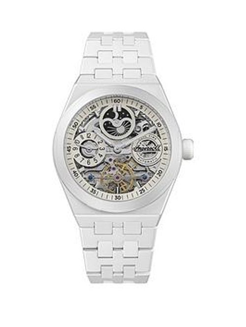 Ingersoll 1892 The Broadway Automatic Mens Watch With White Dial And White Ceramic Bracelet - I15103