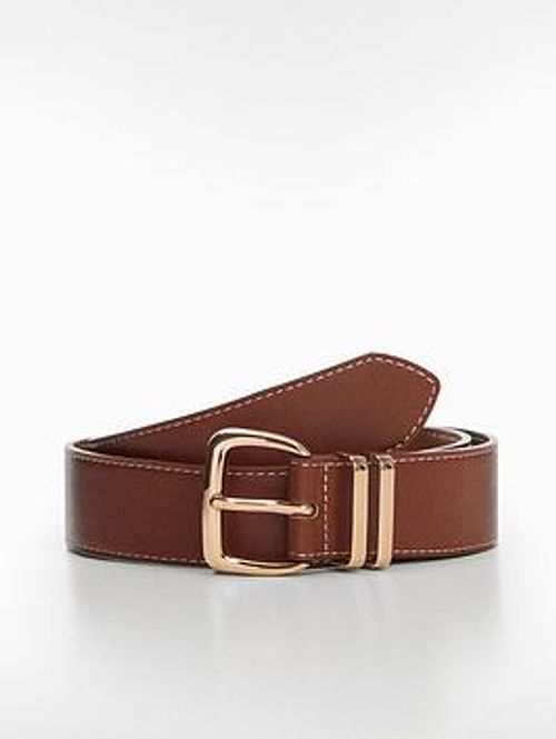 Mango Brown Gold Buckle Belt