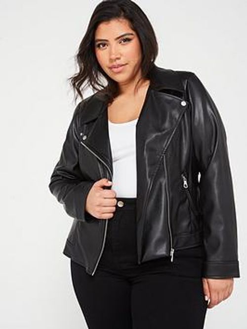 Only Curve Faux Leather Biker...