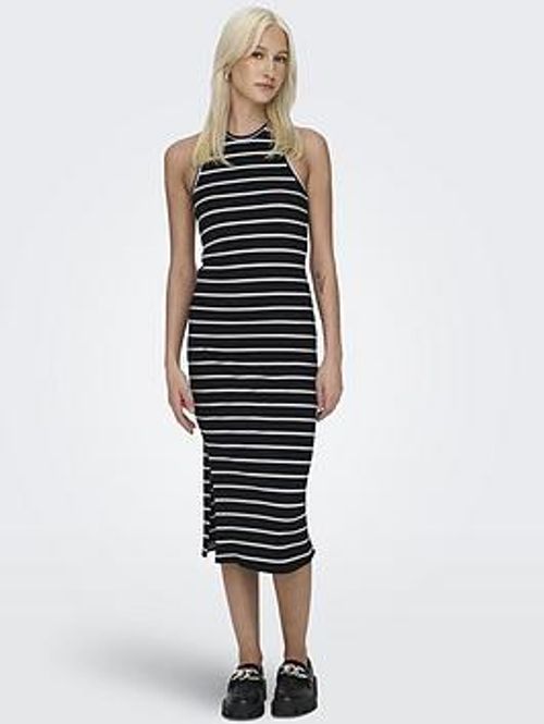 Only Stripe Racer Neck Midi...