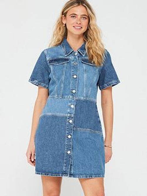 Only Patched Denim Dress -...