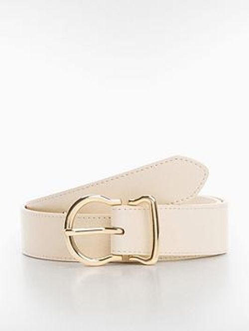 Mango Cream Faux-Leather Belt