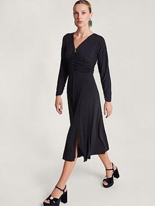 Monsoon Ray Ruched Dress Black