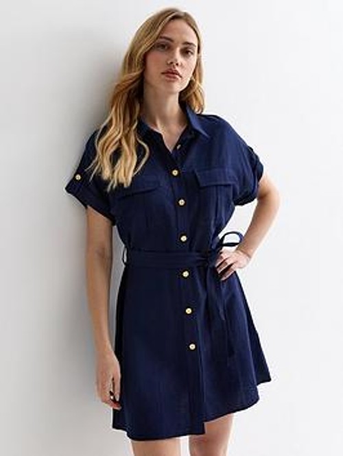 New Look Navy Belted Utility...