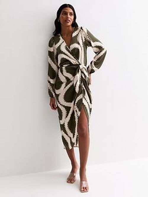 New Look Khaki Abstract Print...