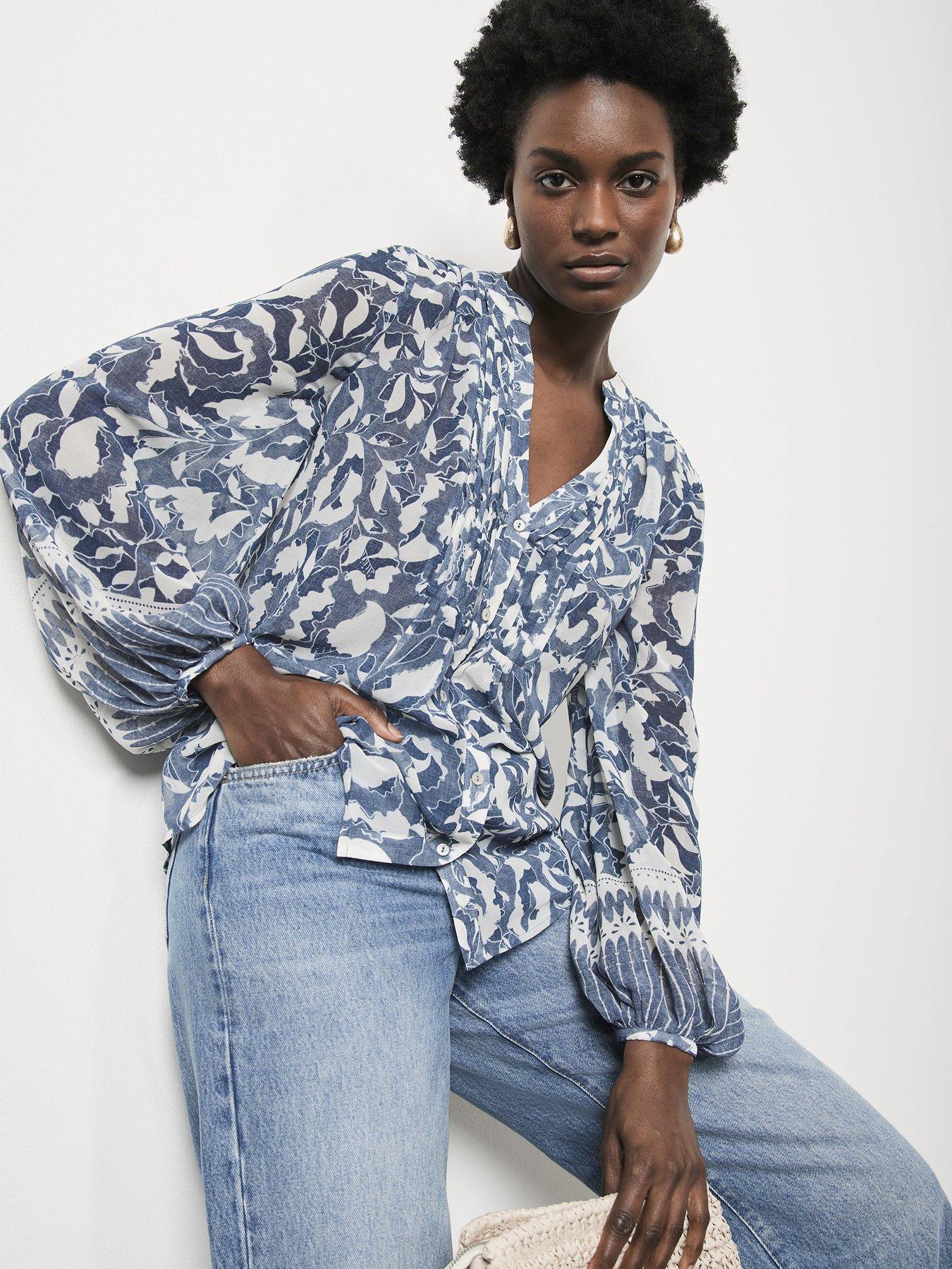 sienna print longline shirt