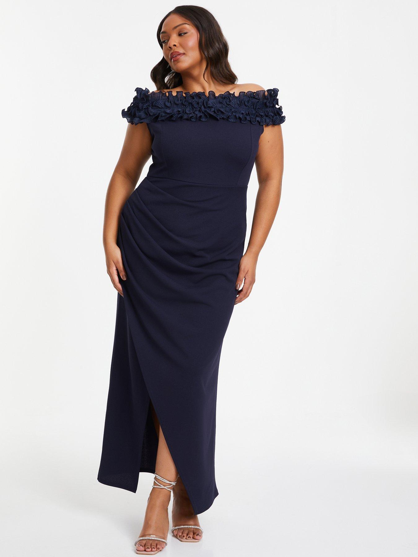 Quiz curve sale navy dress