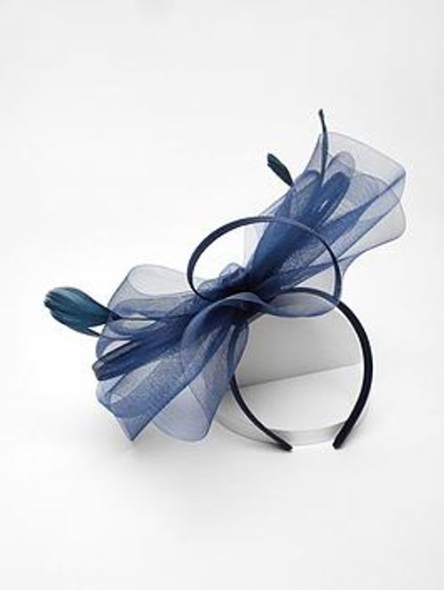 Quiz Navy Feather Headband...