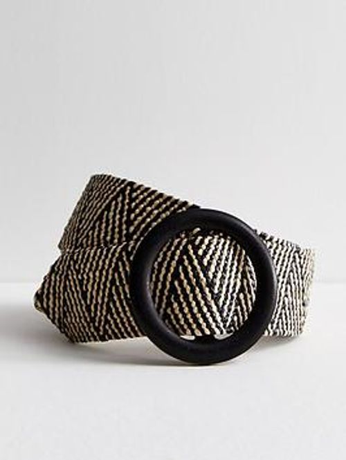 New Look Black Raffia Wooden...