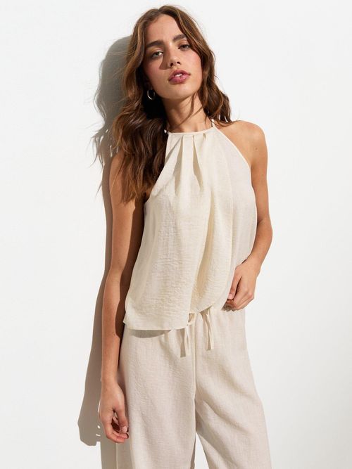 New Look White Wrap Front Cami