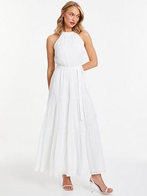 Quiz White Halter Neck Maxi...