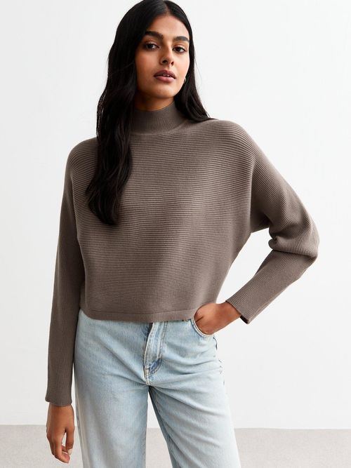 New Look Mink Rib Knit Crop...