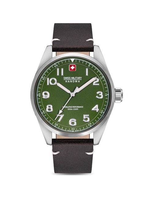 Swiss Military Falcon Swiss Military Watch Silver Case With Olive 