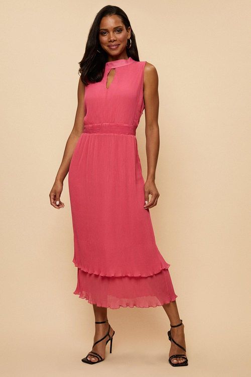 Womens Pink Pleated Halter...