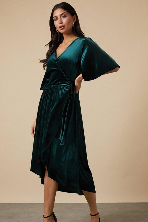 Womens Tall Velvet Wrap Midi...