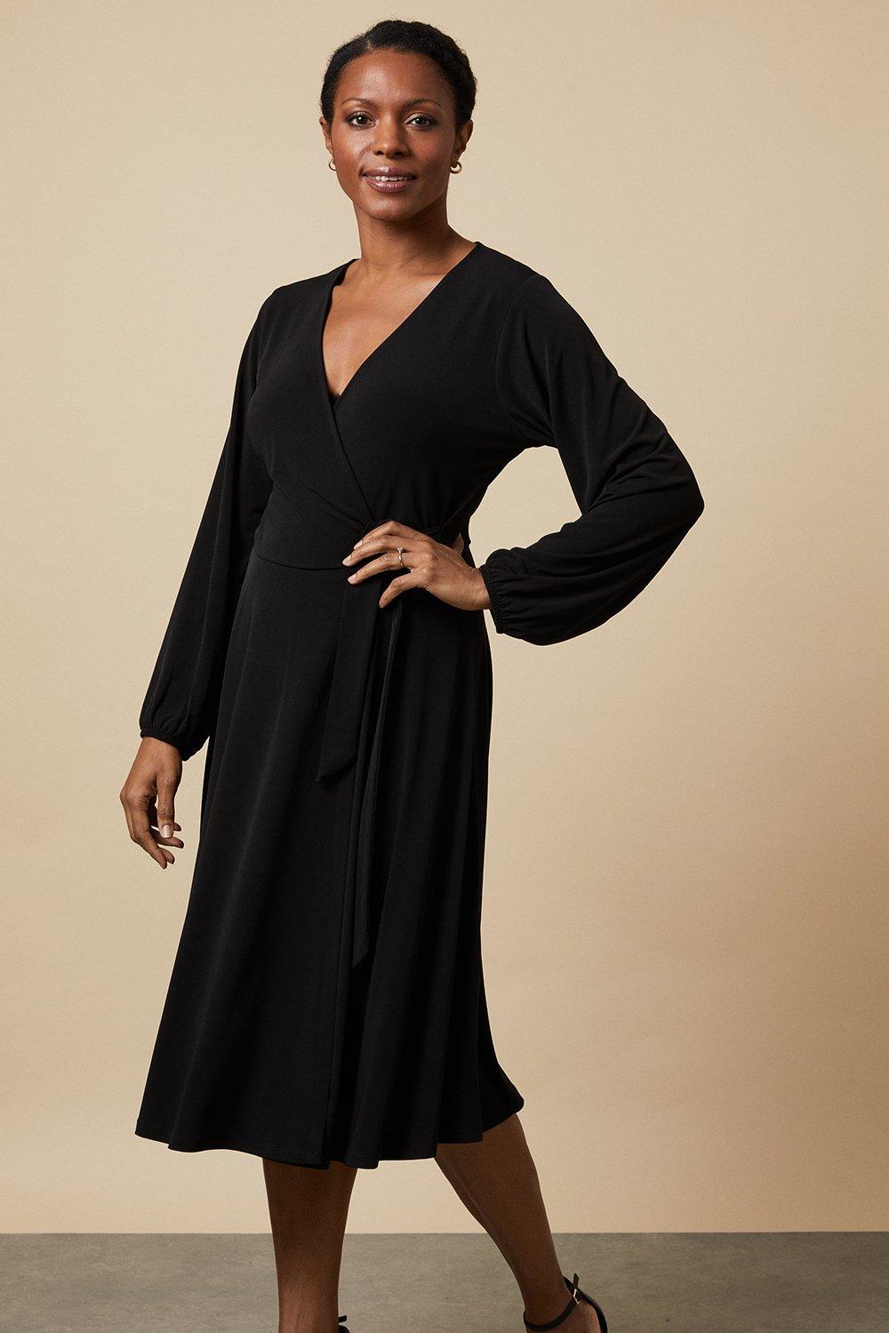 Gap black sales wrap dress