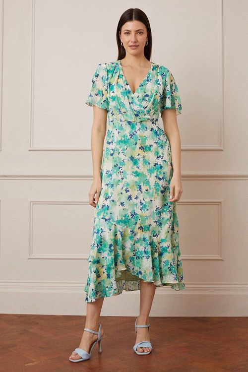 Womens Floral Dobby Wrap Midi...