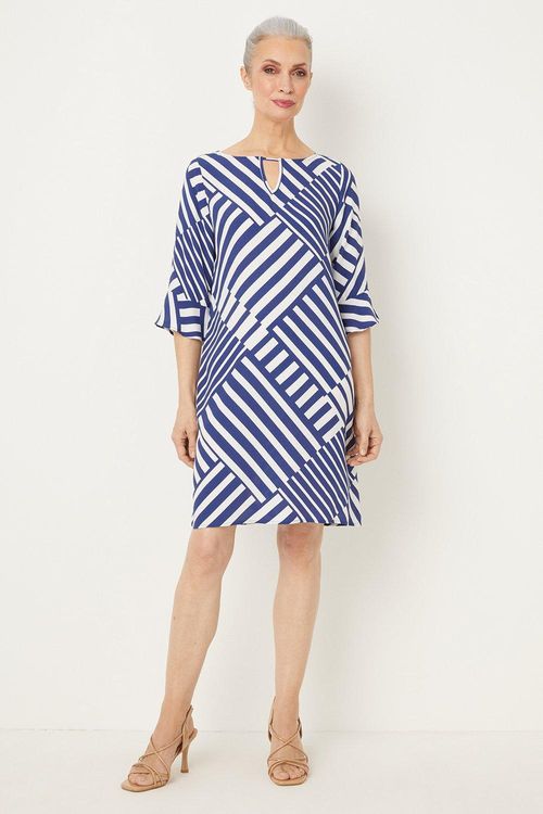 Womens Navy Stripe Shift Dress