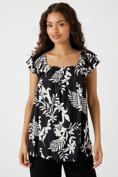 Womens Petite Mono Palm Top