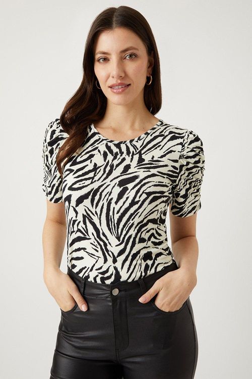 Womens Animal Print Ruched...