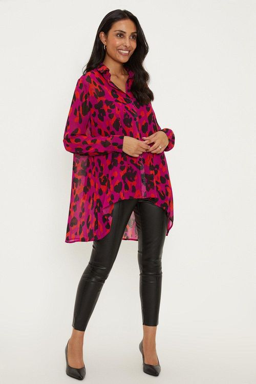 Womens Petite Pink Animal...