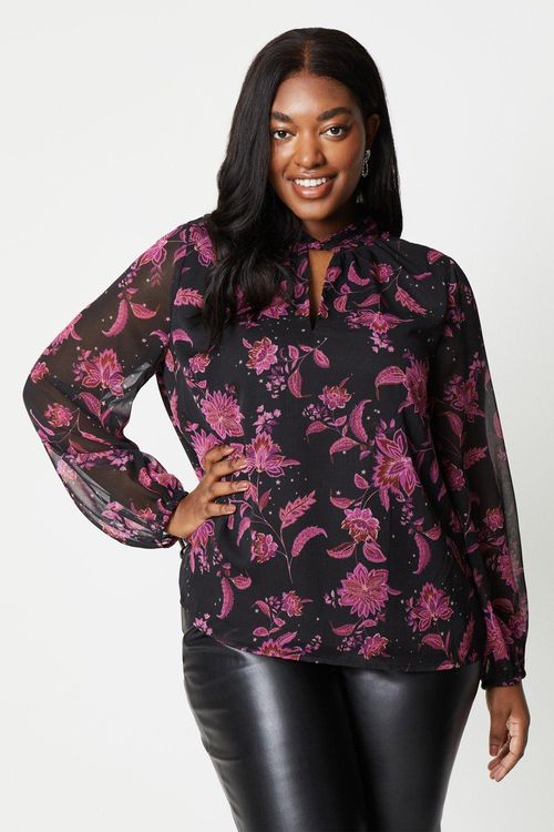 Plus Size Women's Floral Tops: Curve Floral Print Tops