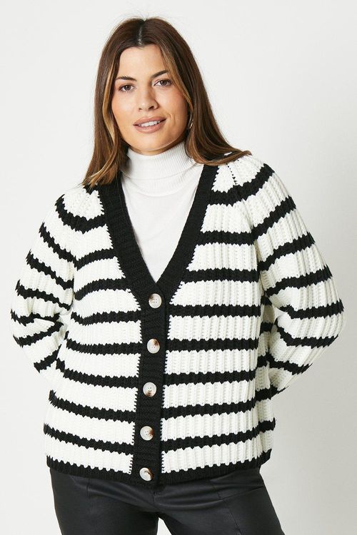 Womens Chunky Knit Striped...