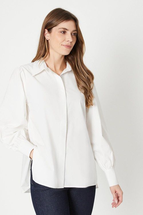 Womens White Poplin Shirt