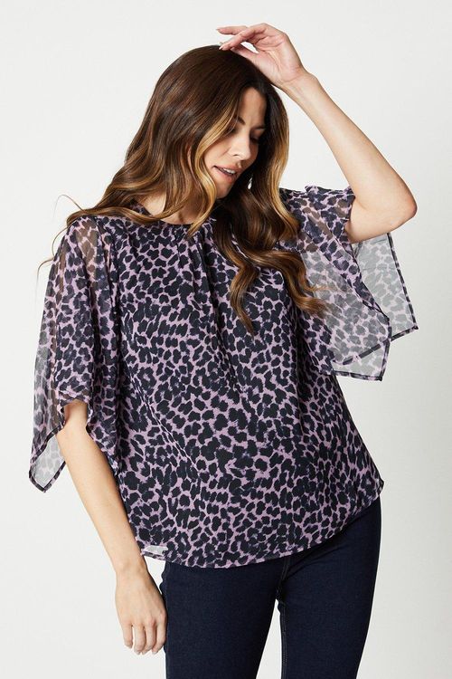 Womens Animal Print Chiffon...