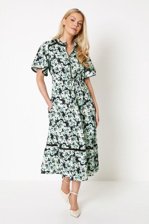 Womens Floral Print Flutter...