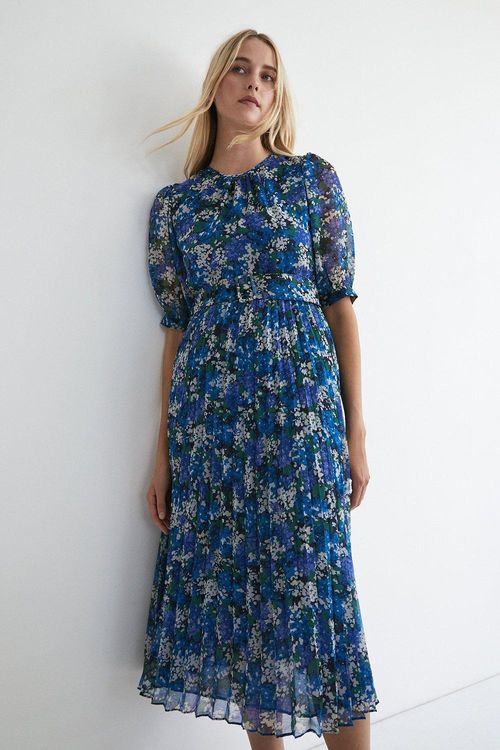 Womens Petite Floral Belted...