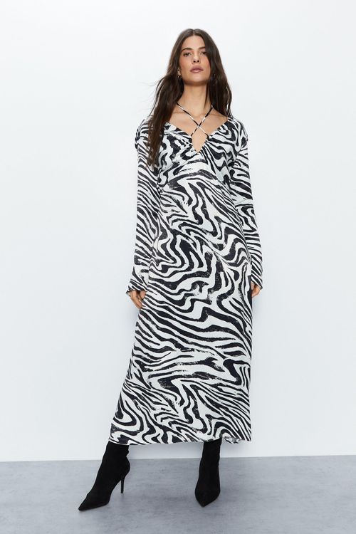 Womens Animal Satin Maxi...