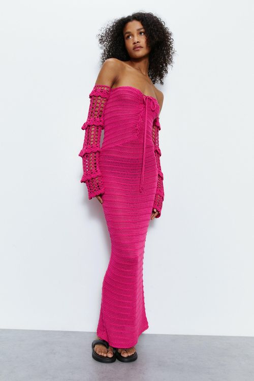 Womens Bardot Knitted Maxi...