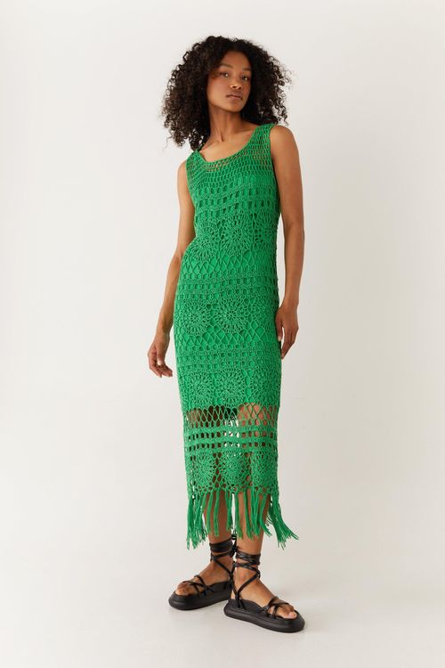 Womens Tassel Hem Crochet...