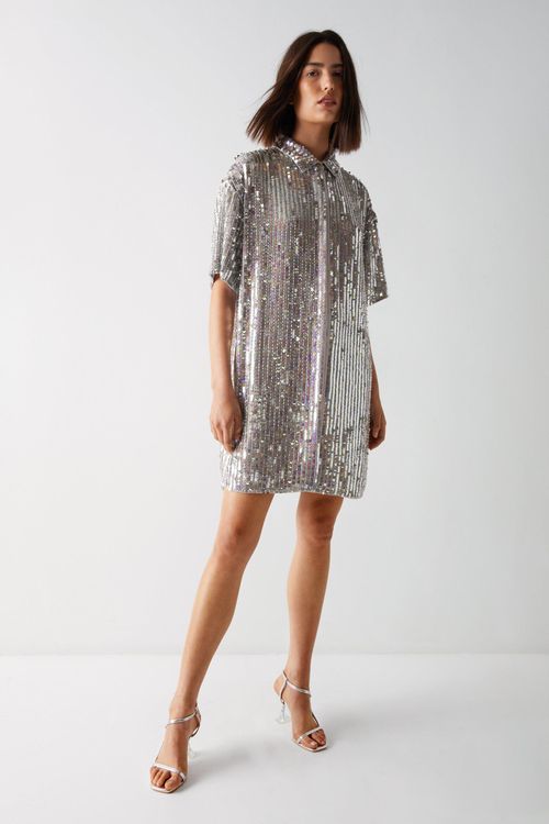 Womens All Over Sequin Shirt...