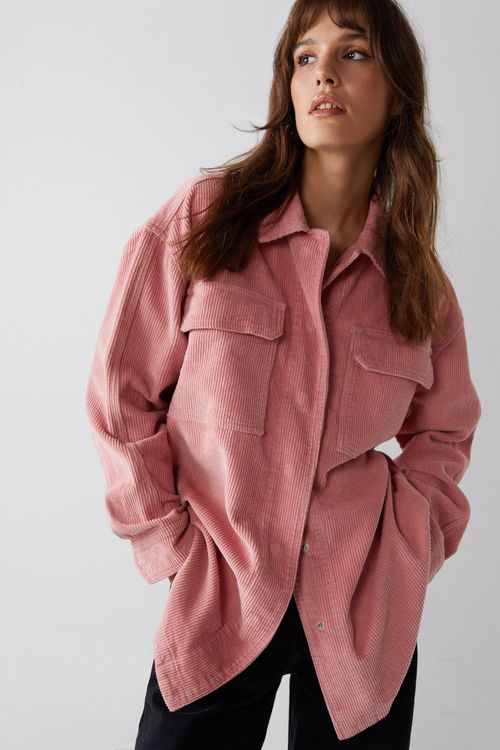 Womens Oversized Cord Shirt -...