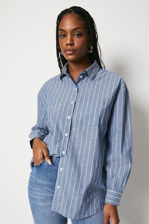 Womens Stripe Oversize Shirt...