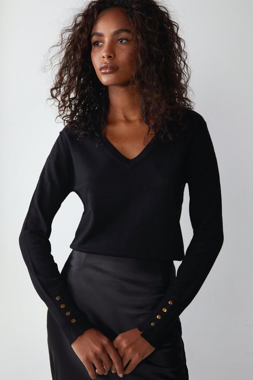 Womens V Neck Knitted Jumper...