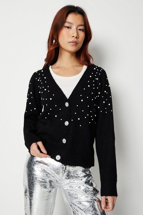 Womens Pearl Embellished...