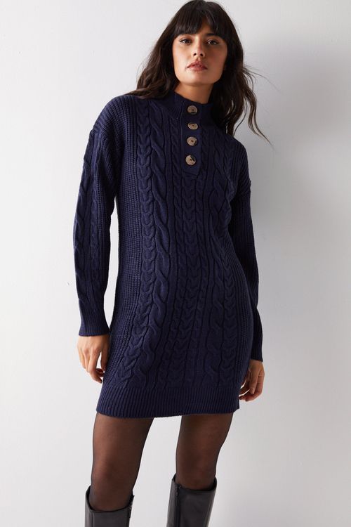 Womens Cable Knit Mini Dress...