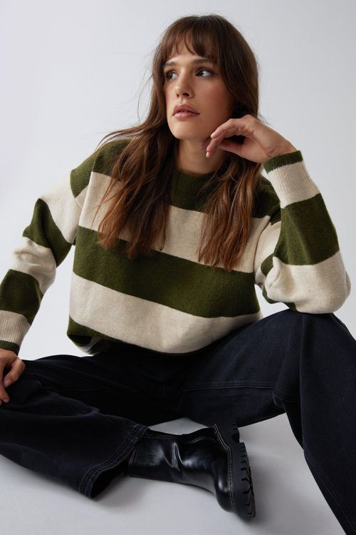 Womens Stripe Knitted Jumper...