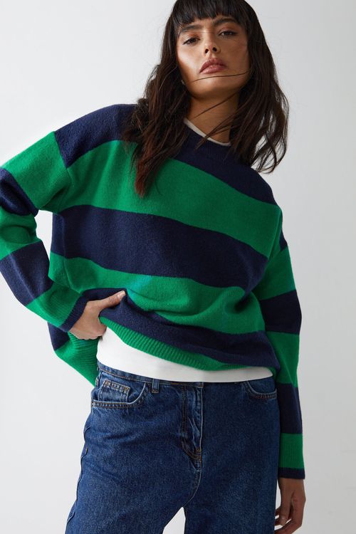 Womens Stripe Knitted Jumper...