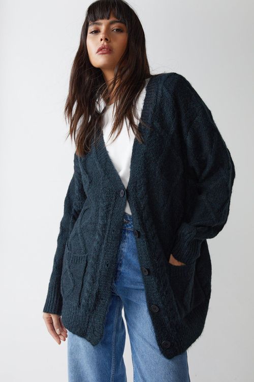 Womens Knitted Cardigan -...