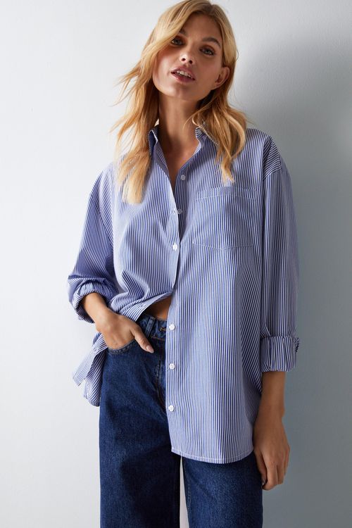 Womens Oversized Stripe Shirt...