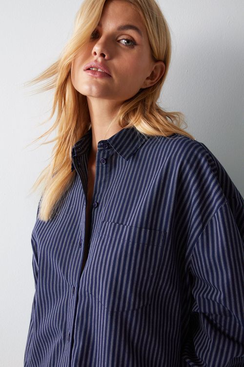 Womens Oversized Stripe Shirt...