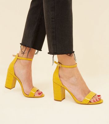 yellow sandals new look
