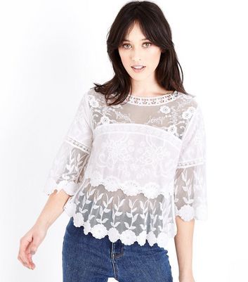 new look white crochet top